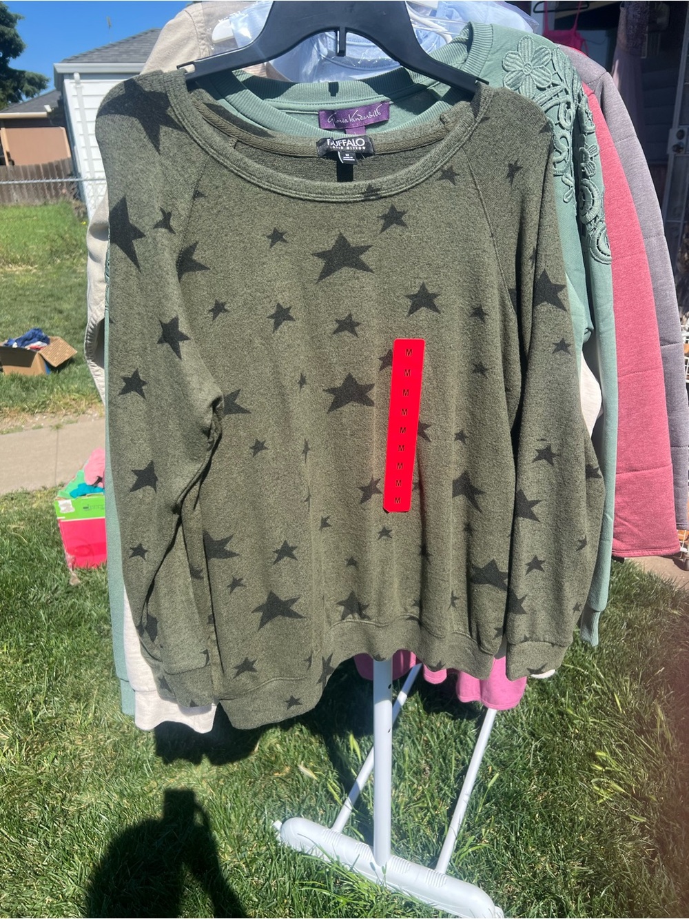 Buffalo David Bitton Olive Green Star-Print Sweatshirt